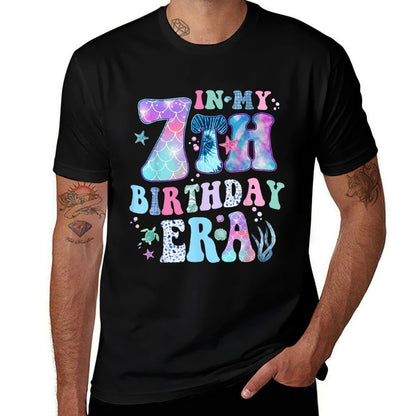 In My 7th Birthday Era Mermaid Girl Seven Bday 7 Year Old  Breathable T-Shirt