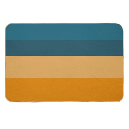 Blue to Orange Minimalist Color Block Stripes Pattern  Pet-Safe Bath Mat