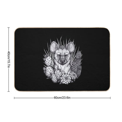 Hyena & Arid Plants  Non-Slip Bath Mat