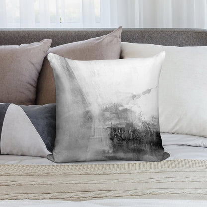 Gray Abstract Soft Luxury Feel Throw Pillow
