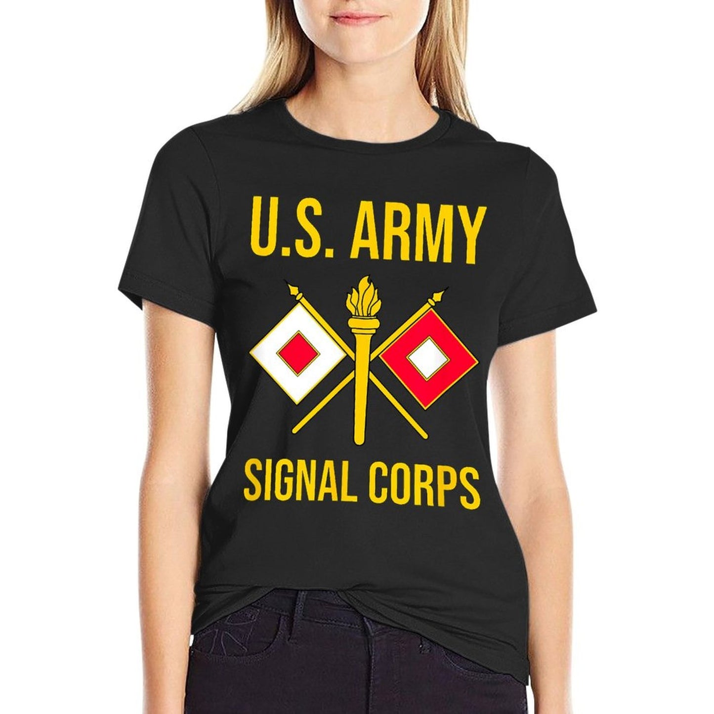 ARMY SIGNAL CORPS BRANCH USASC US  Oversized Silhouette T-Shirt