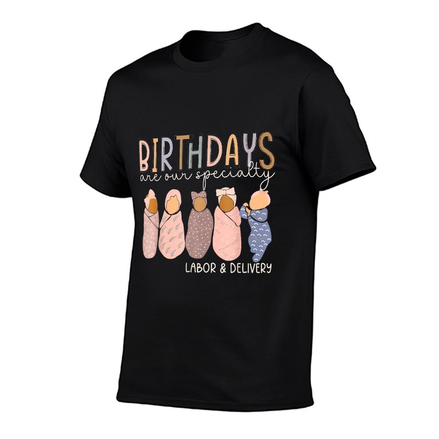 Labor And Delivery Birthdays Are Our Specialty L & D Nurse  Heathered Texture T-Shirt
