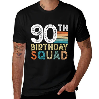 90th Birthday Squad Bday 90 Year Old Party Crew Men Women  Wrinkle-resistant T-Shirt
