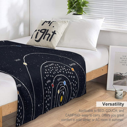 Solar System Lightweight Throw Blanket