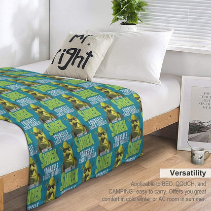 Sexy Shrek  Shrek Meme Face  Shrek Wazowski Lightweight Throw Blanket