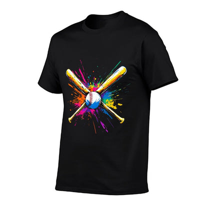 Colorful Baseball  Polyester Blend T-Shirt