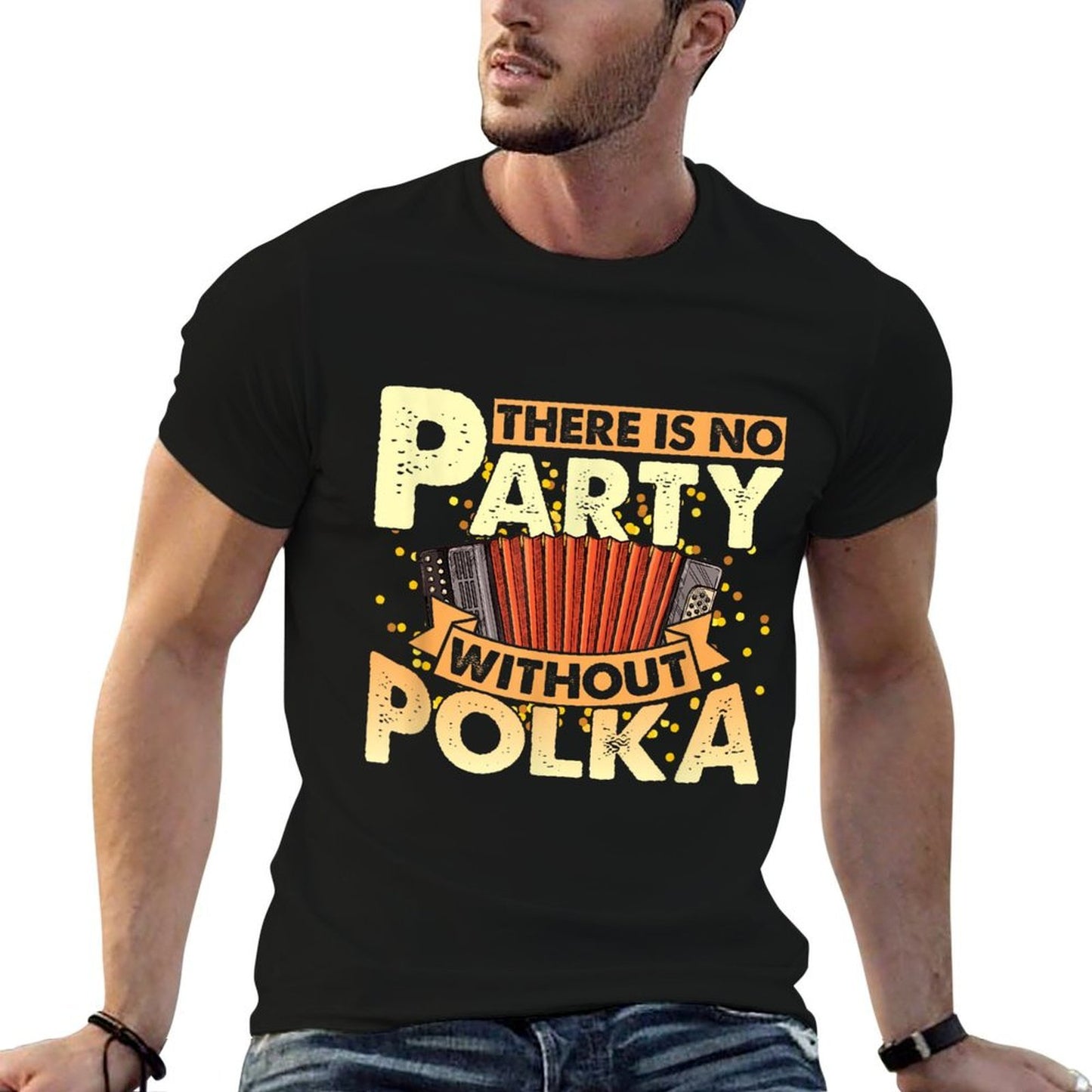 Funny Polka Party Accordion Player Polka Dance Polka Music, Small, Black  Soft T-Shirt