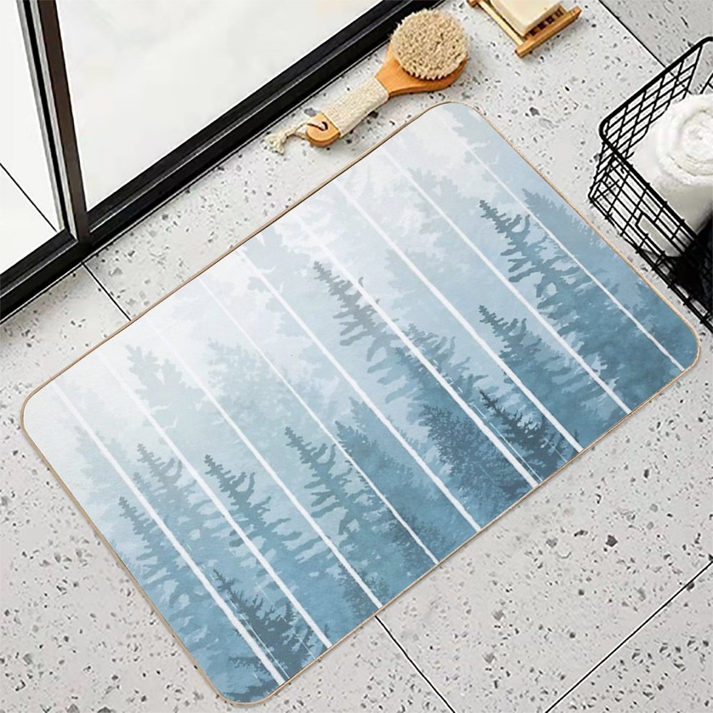 Grunge Dripping Turquoise Misty Forest  Versatile Bath Mat