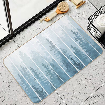 Grunge Dripping Turquoise Misty Forest  Versatile Bath Mat