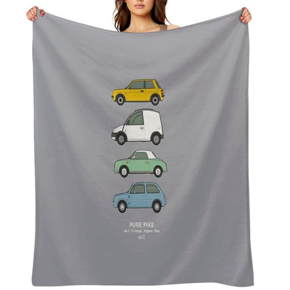 Pike Factory Classic Car Collection Compact Throw Blanket