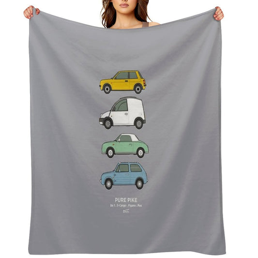 Pike Factory Classic Car Collection Compact Throw Blanket