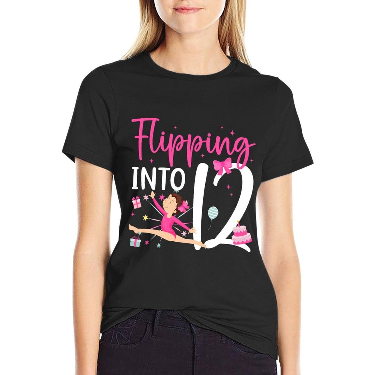 12th Birthday Dance Girl Twelve Year Old Dancer Birthday  Fade-proof Color T-Shirt