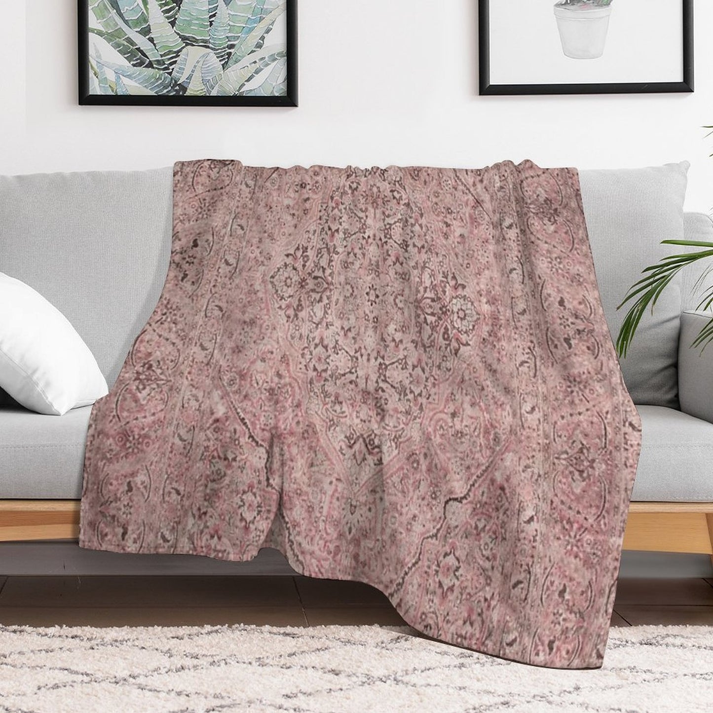 Antique Persian Tabriz Rug Print Premium Throw Blanket
