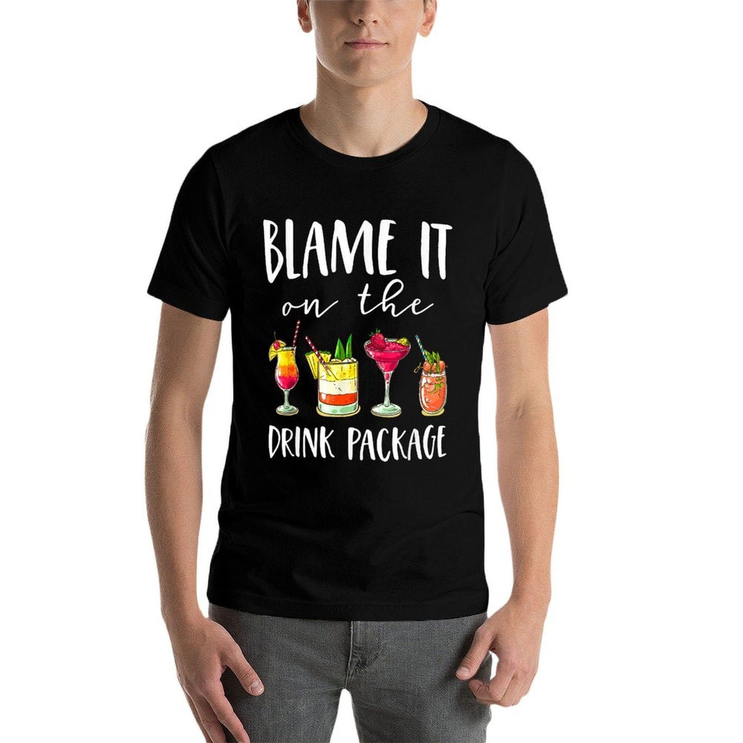 Funny Cruise Gifts Blame It On The Drink Package  Summer-ready Fabric T-Shirt