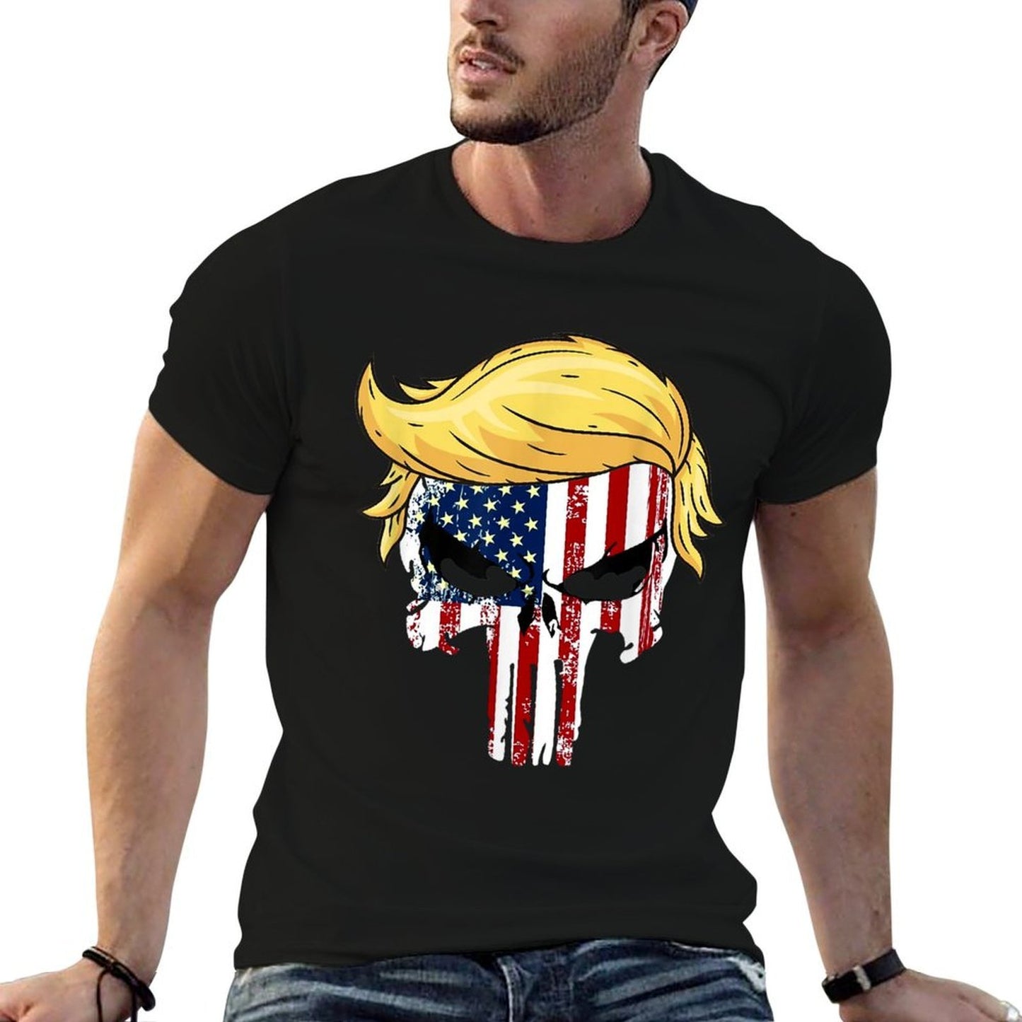 Donald Trump Hair President Skull Take America Back Merica  Moisture-wicking T-Shirt