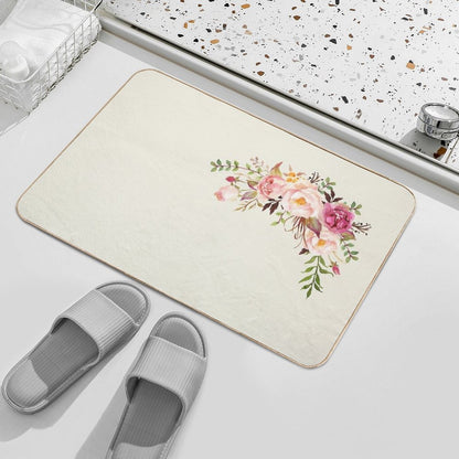 Romantic Watercolor Flower Bouquet  Rapid-Drying Bath Mat