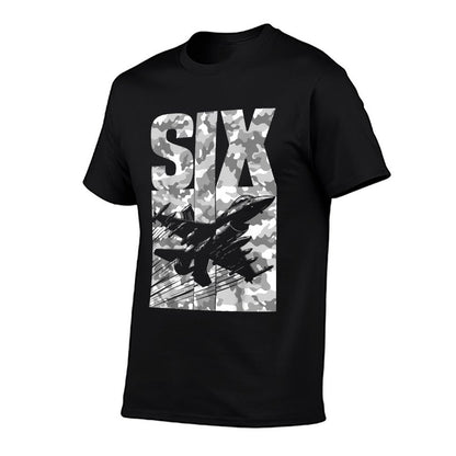 Military Fighter Jet Camo Six Year Old Boys 6th Birthday  Wrinkle-resistant T-Shirt