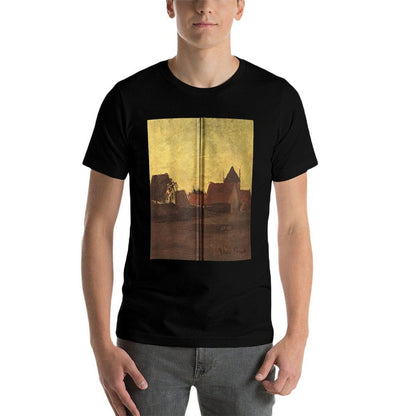 Van Gogh Farmhouses in Loosduinen Near The Hague at Twilight Zip  Moisture-wicking T-Shirt