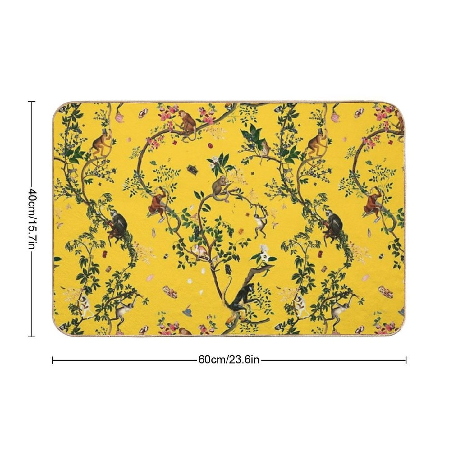 Monkey World Yellow  Eco-Friendly Bath Mat