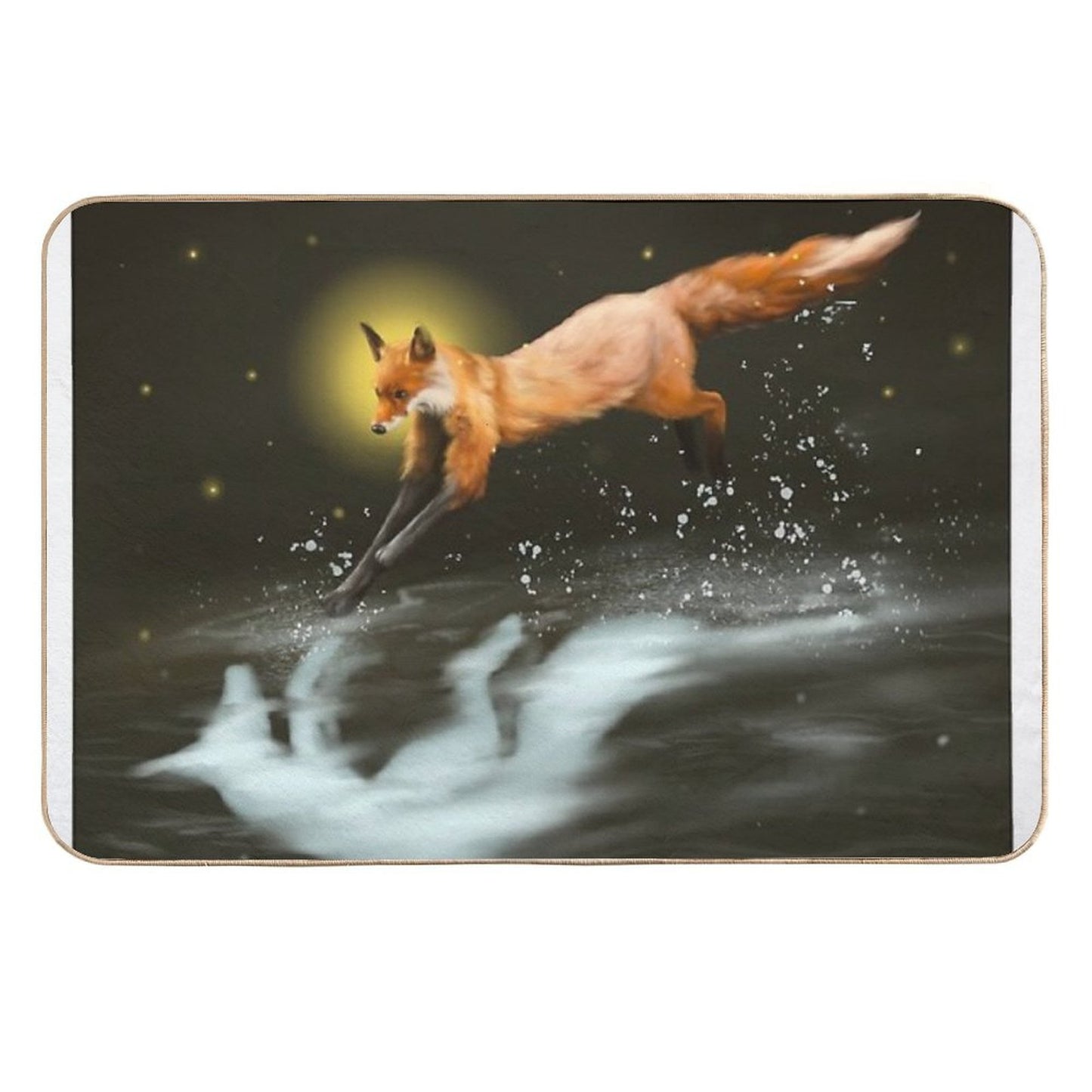 Fox Walks on Water  Long-Lasting Bath Mat