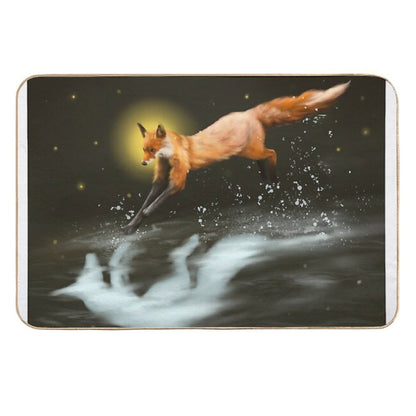 Fox Walks on Water  Long-Lasting Bath Mat