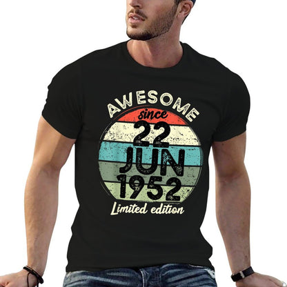 70 Year Old Birthday 22 June 1952 70th Birthday  Summer-ready Fabric T-Shirt