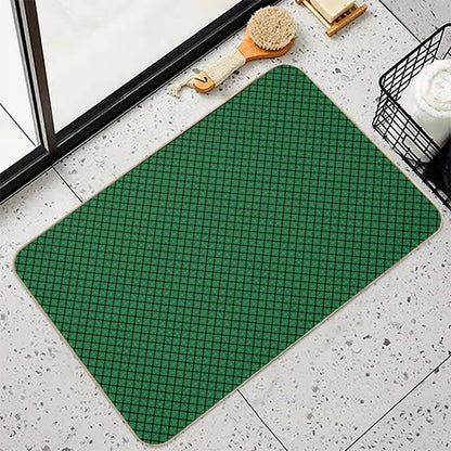 Green And Black Medallions  Stain-Proof Bath Mat