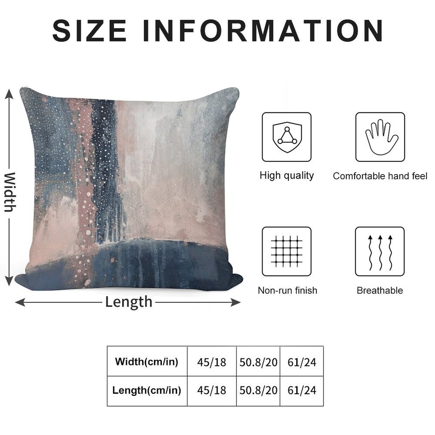 Pink Blue Abstract Soft Warmth Comfort Throw Pillow