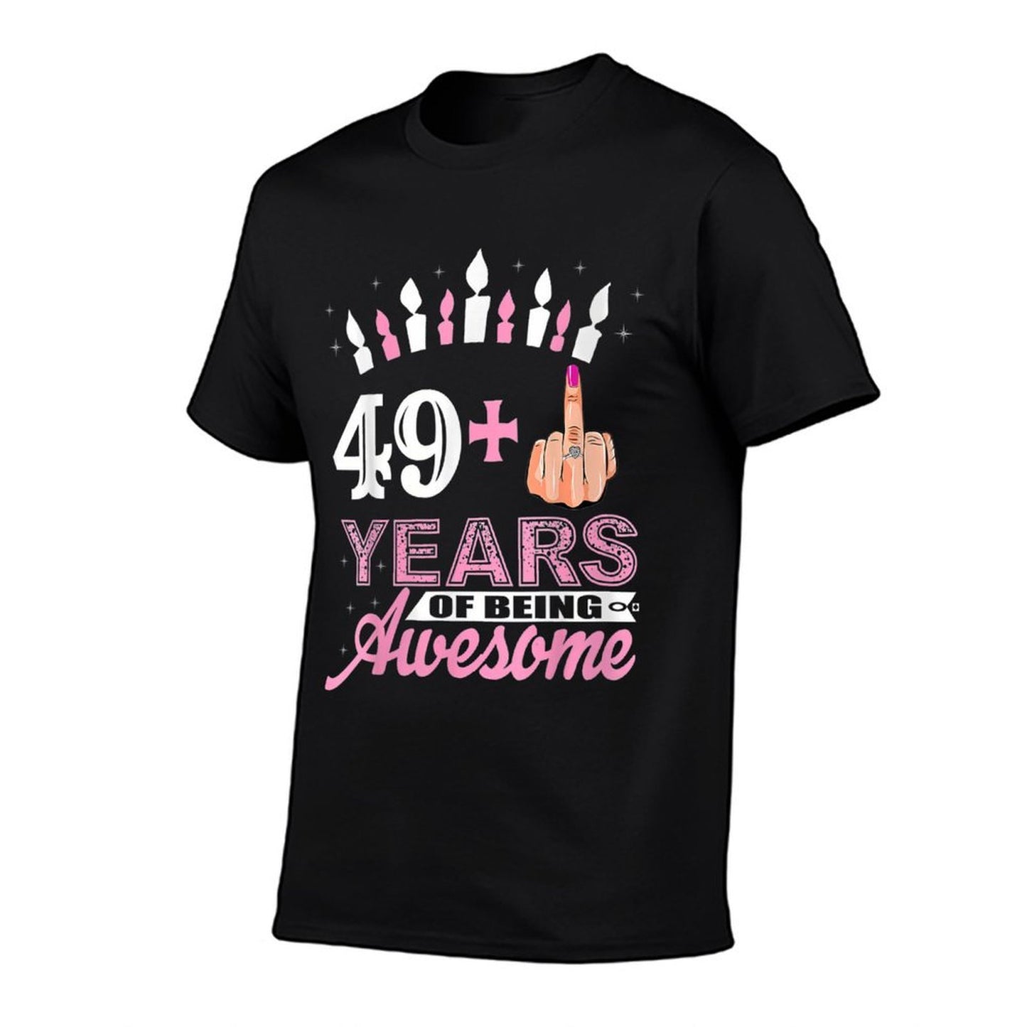 Womens 50Th I Am 49 Plus Middle Finger Christmas  Trendy Pattern T-Shirt