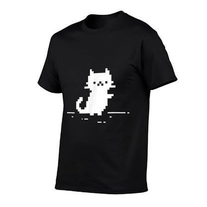 Cute Cat Minimal Pixel Art Nostalgic Retro 8-bit Gamer  Easy-care T-Shirt