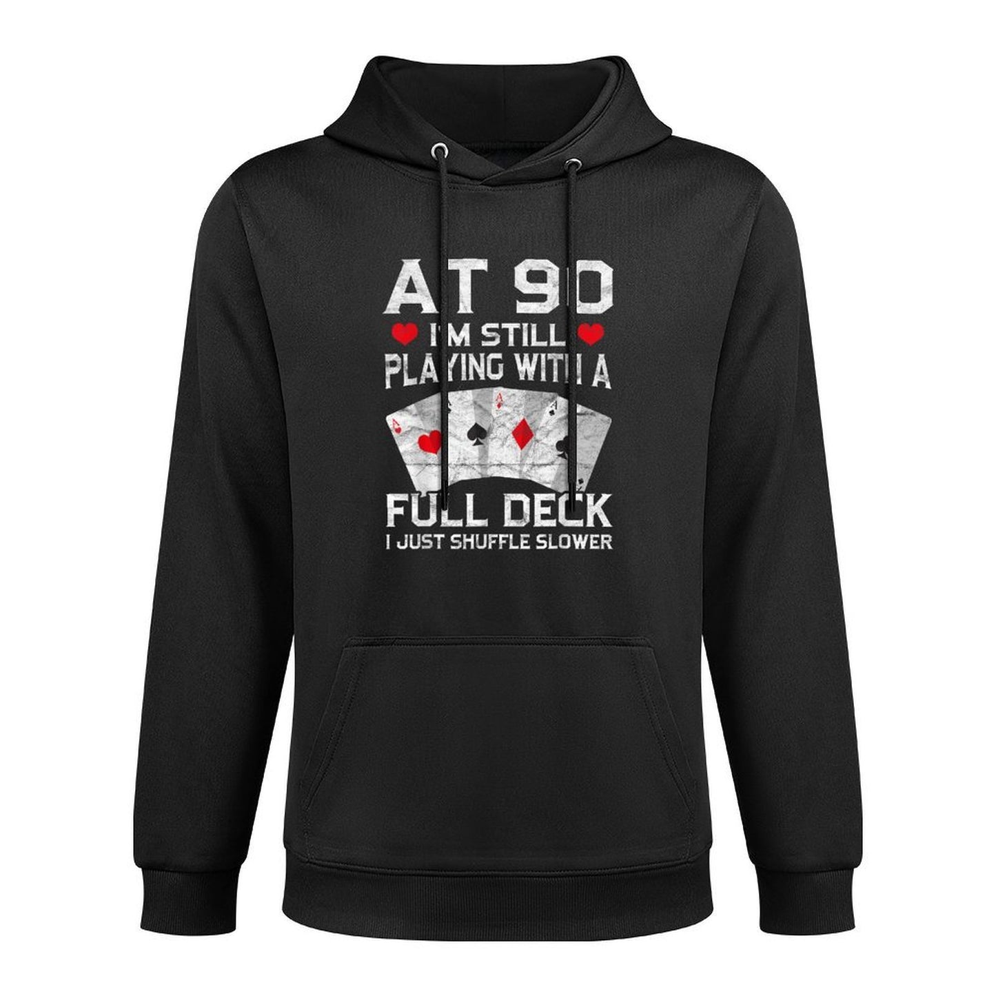 Full House Card Hand 90th Birthday 90 Year Old Cards Gift Relaxed Fit Hoodie