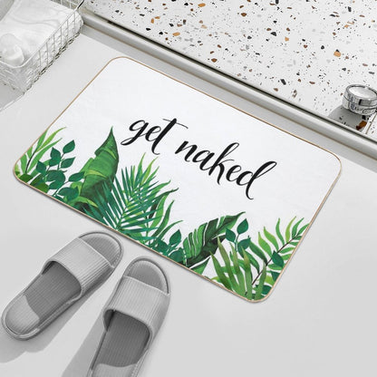 Get Naked, Tropical Jungle, Fun Bathroom Art  Slip-Resistant Bath Mat