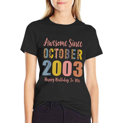 Awesome Since October 2003 21 Years Old 21st Birthday  Rolled Sleeves T-Shirt