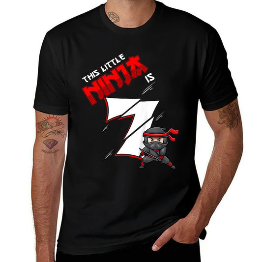 Kids 7th Birthday For Boy 7 Years Old Ninja  High-quality Stitching T-Shirt