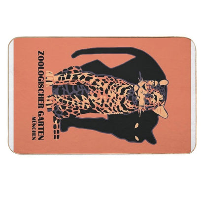Retro Vintage Munich Zoo Big Cats  Slip-Resistant Bath Mat