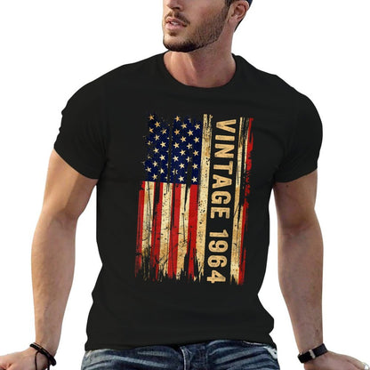 60 Years Old Vintage 1964 American 60th Birthday Men  Trendy Pattern T-Shirt