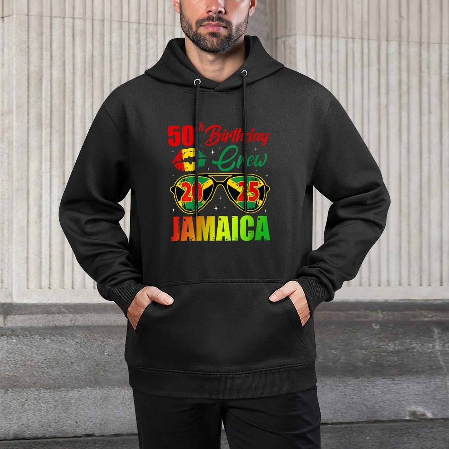 Womens 50th Birthday Crew Jamaica Party 2025 Birthday Trip Layering Staple Hoodie