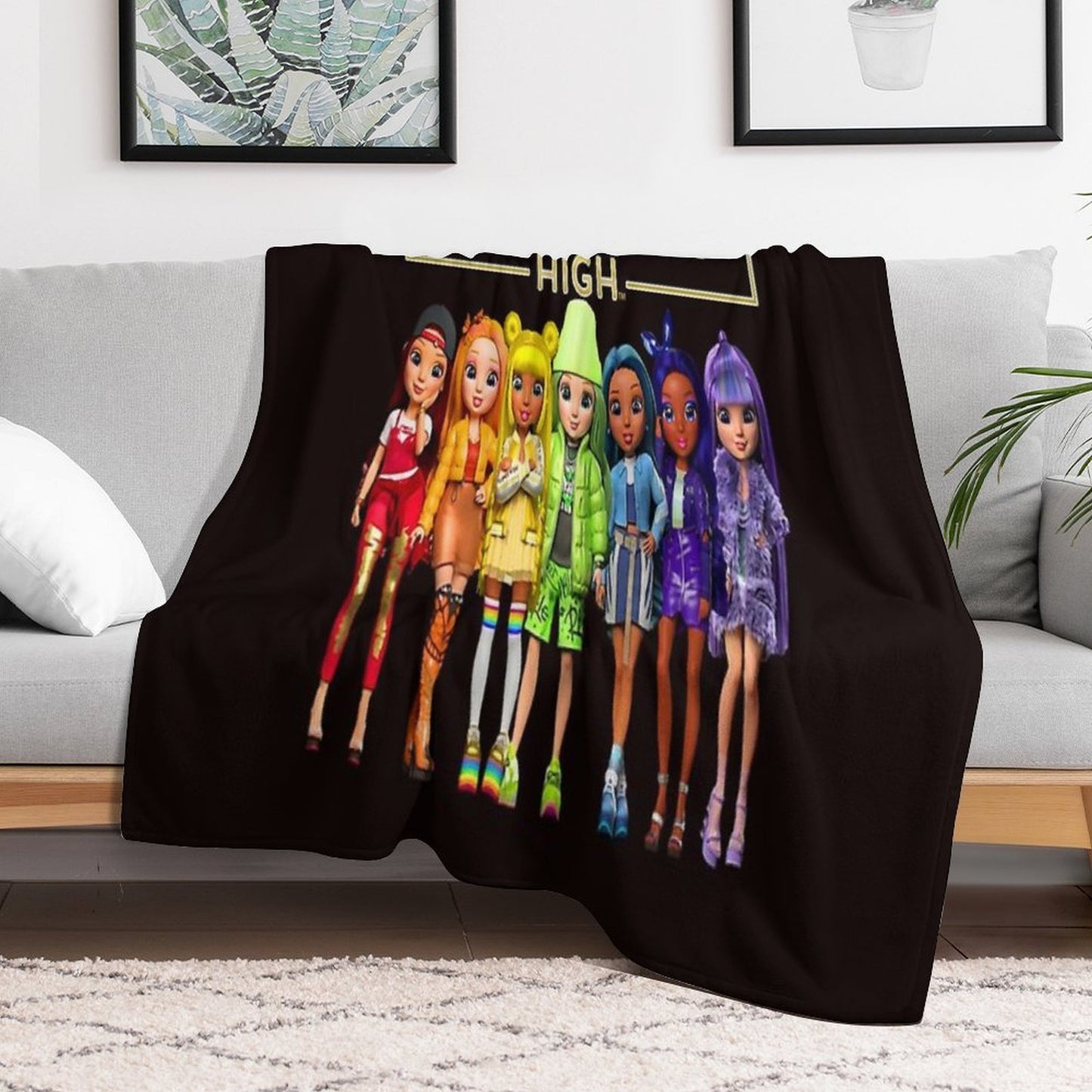 Rainbow High Gift For Fans Rainbow High Dolls Rainbow High Characters Compact Throw Blanket