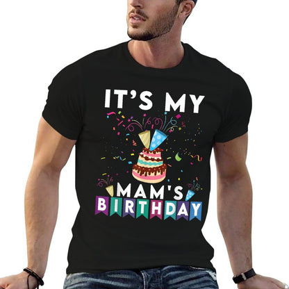 It&#39;s My Mam&#39;s Birthday Family Matching Confetti Cake  Heathered Texture T-Shirt