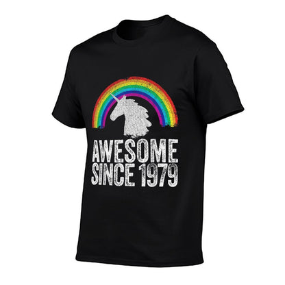 1979 40th Birthday Gift Unicorn Rainbow 40 Years Old Women  Relaxed-fit T-Shirt