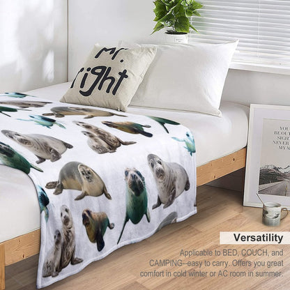 Cute Seals Gift-ready Throw Blanket