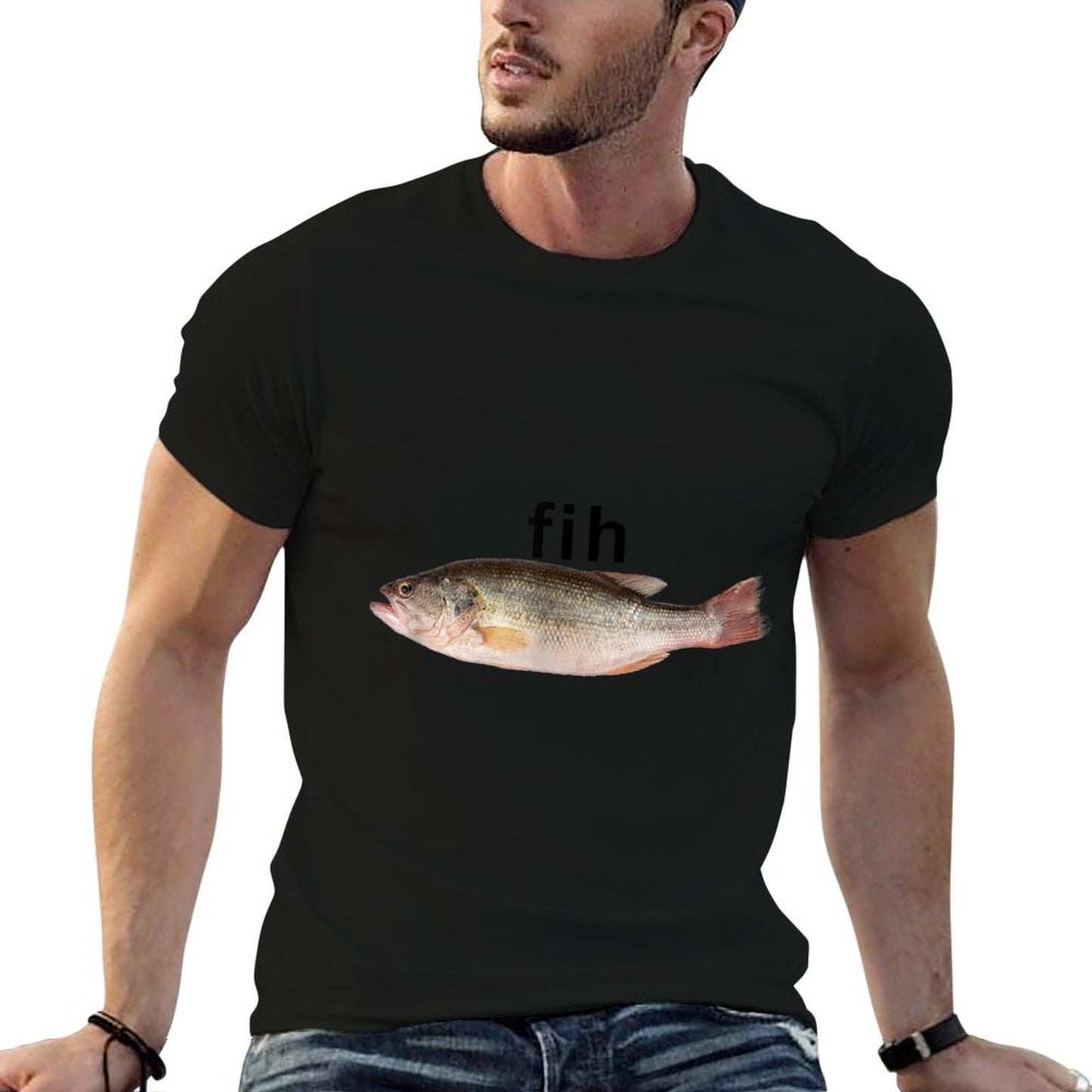 “Fih” Funny Misspelled Fish Meme, Simple Humor  Quick-drying T-Shirt