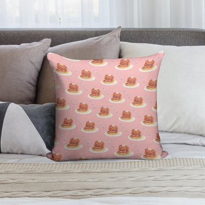 Pancake Pattern Soft Short Plush Fabric Throw Pillow