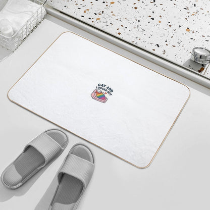 Gay And Logged Out – Rainbow Blanket Burrito Sticker  Non-Slip Bath Mat