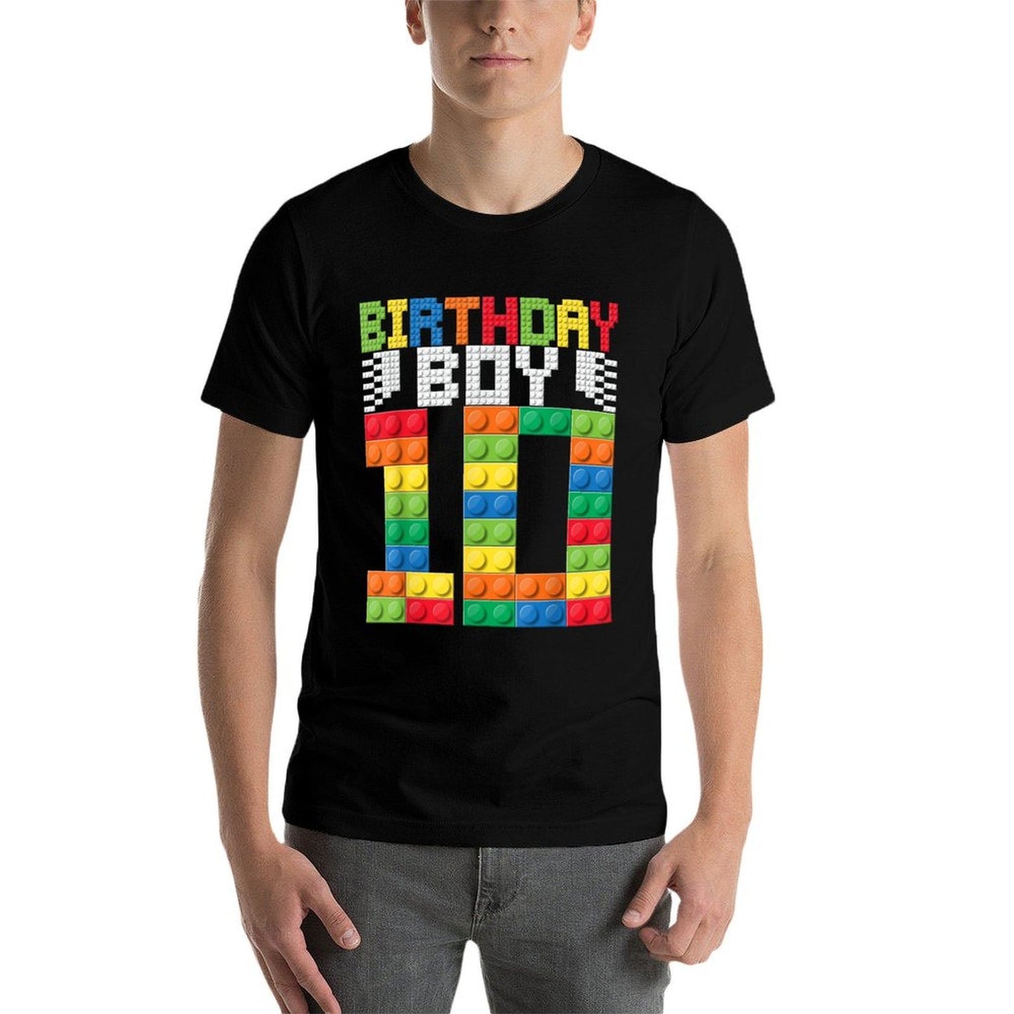 10th Birthday Kids Master Builder Ten Years Building Bricks  Affordable Price T-Shirt