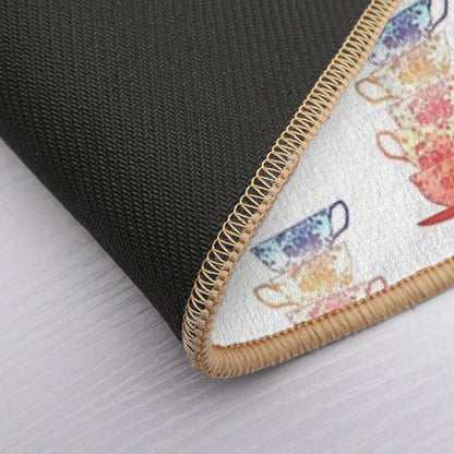 Stack of Cute Vintage Retro Teacups  Odorless Bath Mat