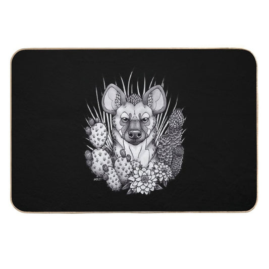 Hyena & Arid Plants  Non-Slip Bath Mat