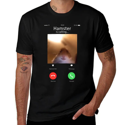 Dank Meme Hamster Staring Front Camera Hamster Calling  Moisture-wicking T-Shirt