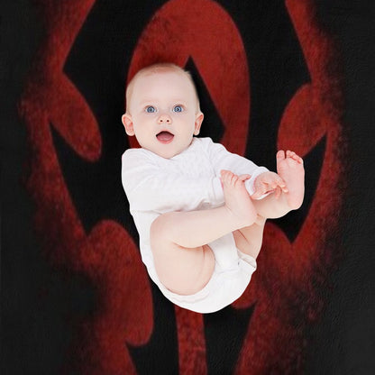 Red Horde Logo Plush Throw Blanket