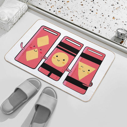 Cute Three Bath Token Illustration  Dirt-Trapping Bath Mat